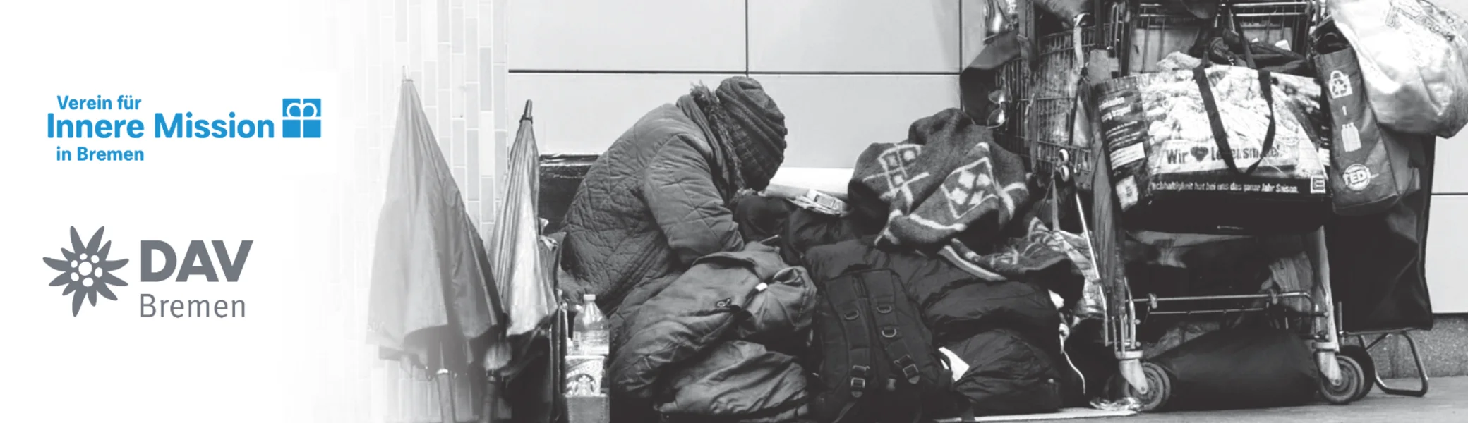 Werbung zur Sachspendensammlung für Obdachlose: „Das lässt uns nicht kalt!“ | © DAV Bremen