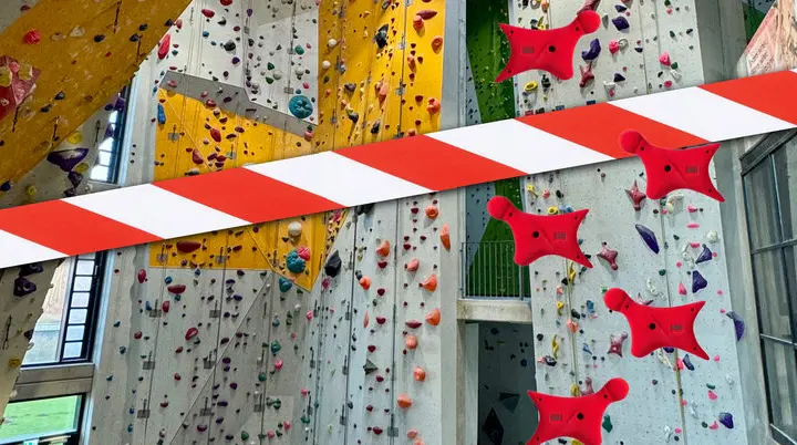 Grafik mit unserer Speedwand und Speedgriffen für Ankündigung  Einschränkungen Sicherungsautomaten | © DAV Bremen