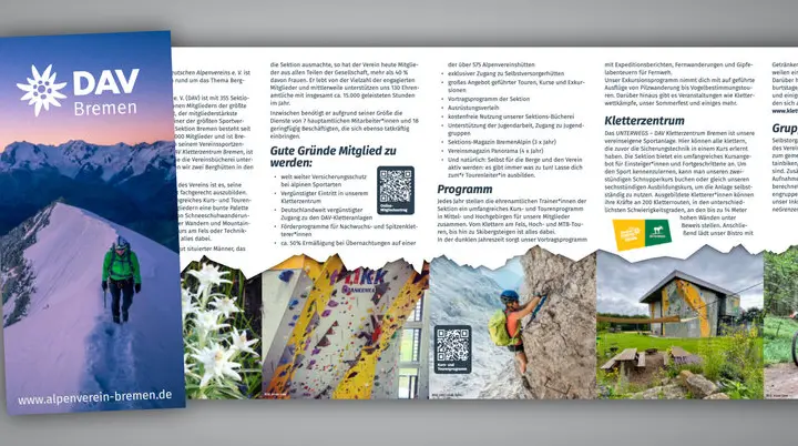Grafik zum neuerschienen Sektions-Flyer | © DAV Bremen