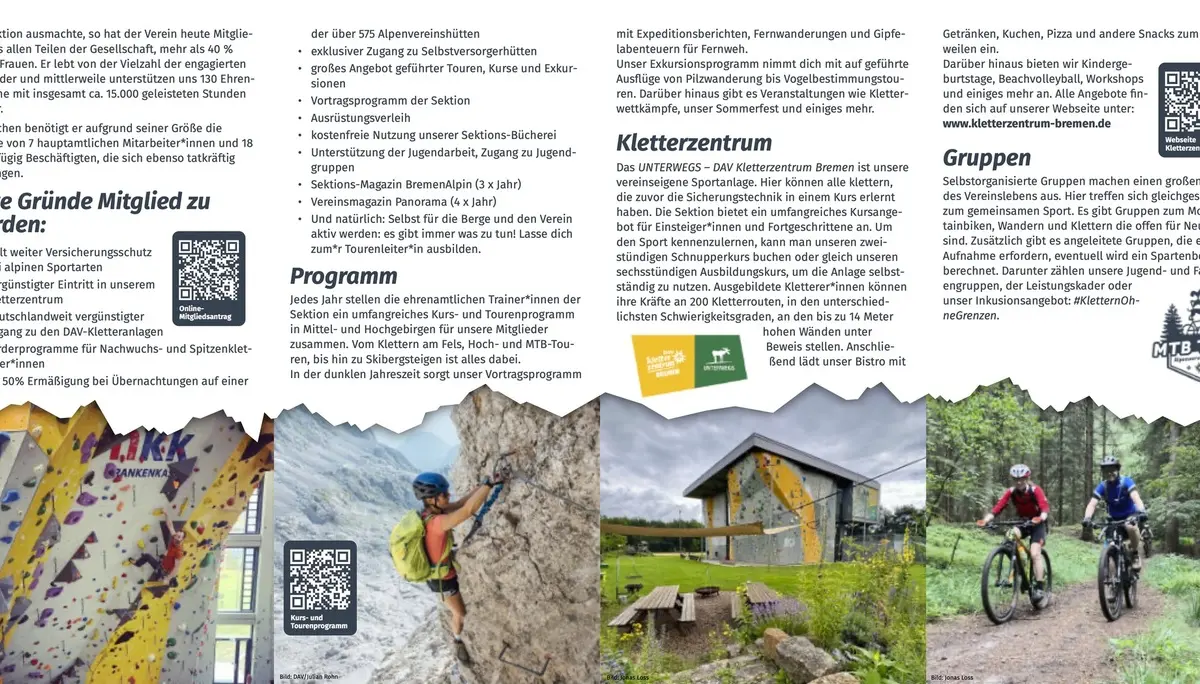 Sektions-Flyer Seite 2 | © DAV Bremen