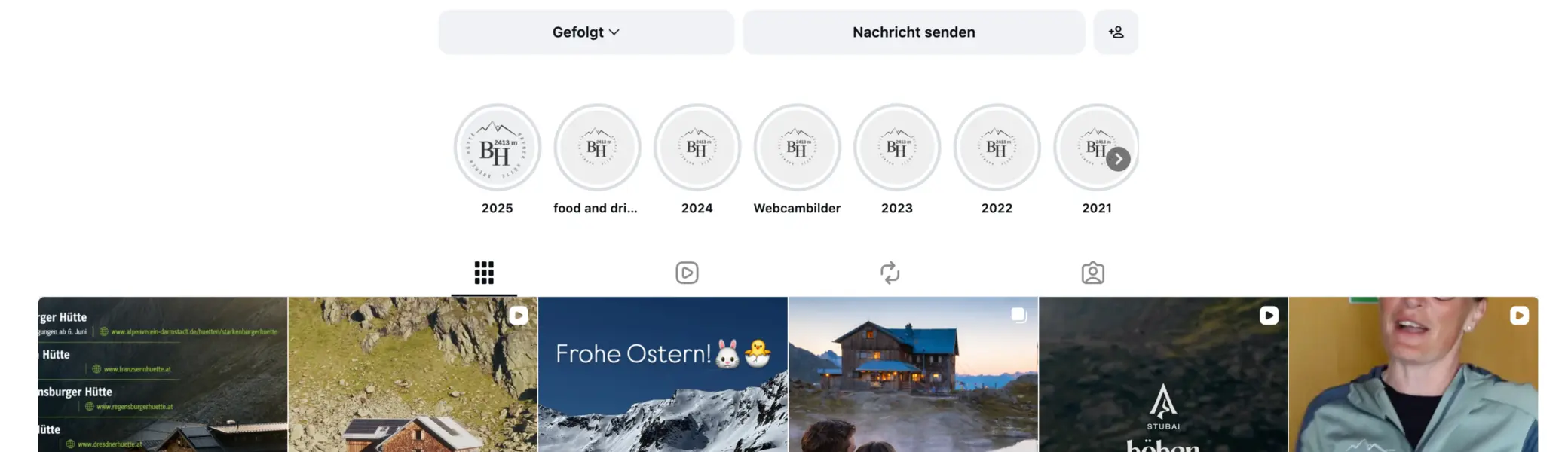 Screenshot Instagram-Account Bremer Hütte | © DAV Bremen