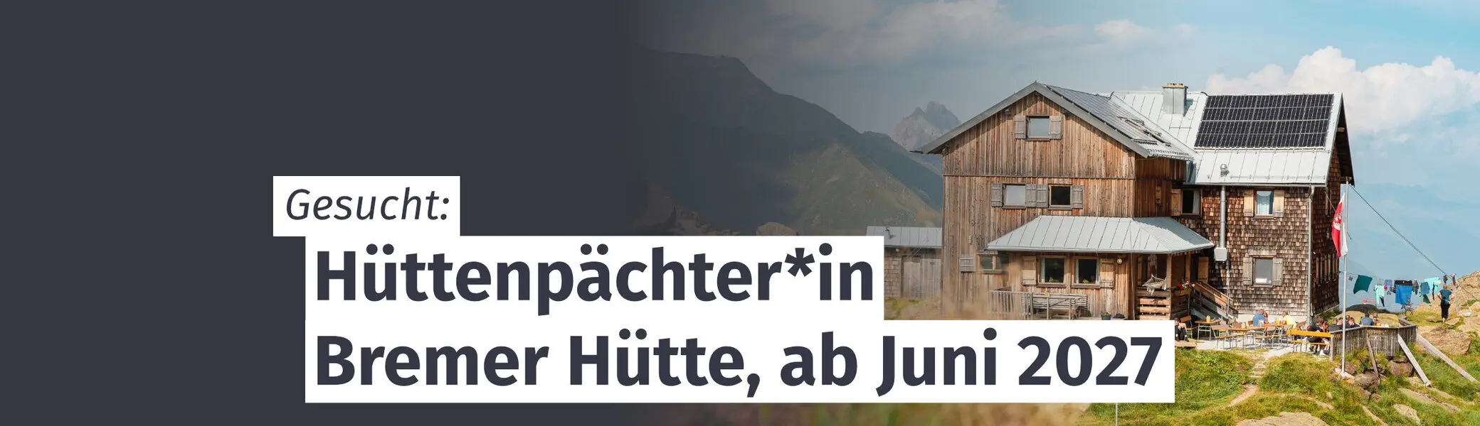 Hüttenpächter*in Bremer Hütte, ab Juni 2027 | © DAV Bremen | punkt.agency