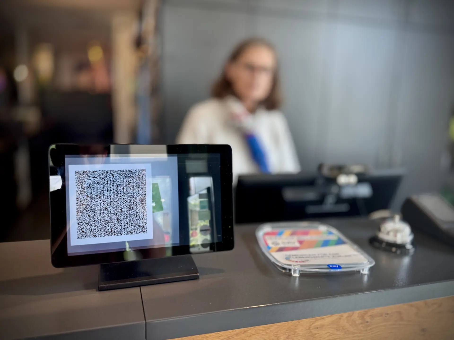 Foto QR-Code auf Kundendisplay: Digitaler Kassenbon | © DAV Bremen
