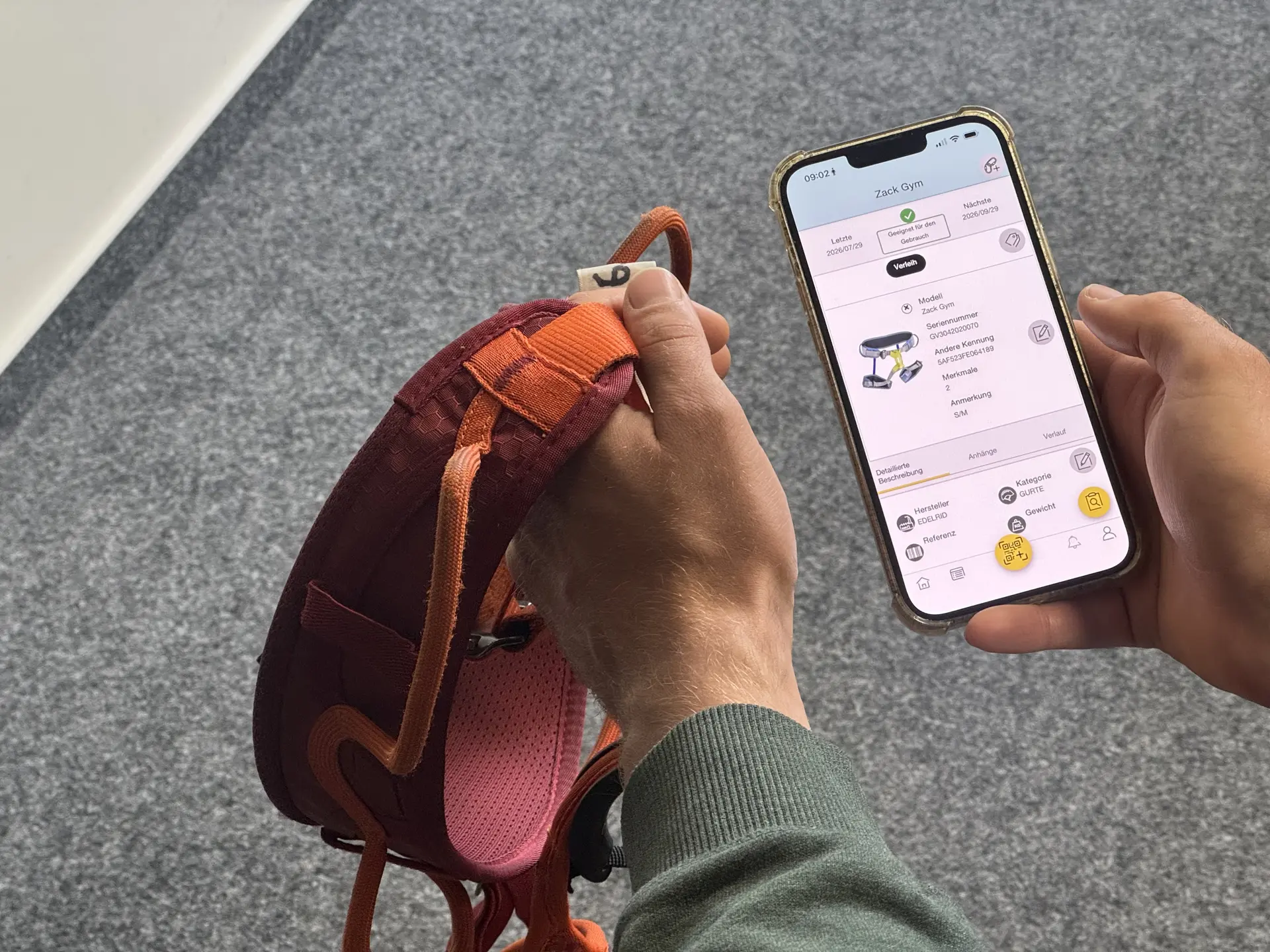 Gurt erkennung mittel RFID-Chip und Handy-App | © DAV Bremen