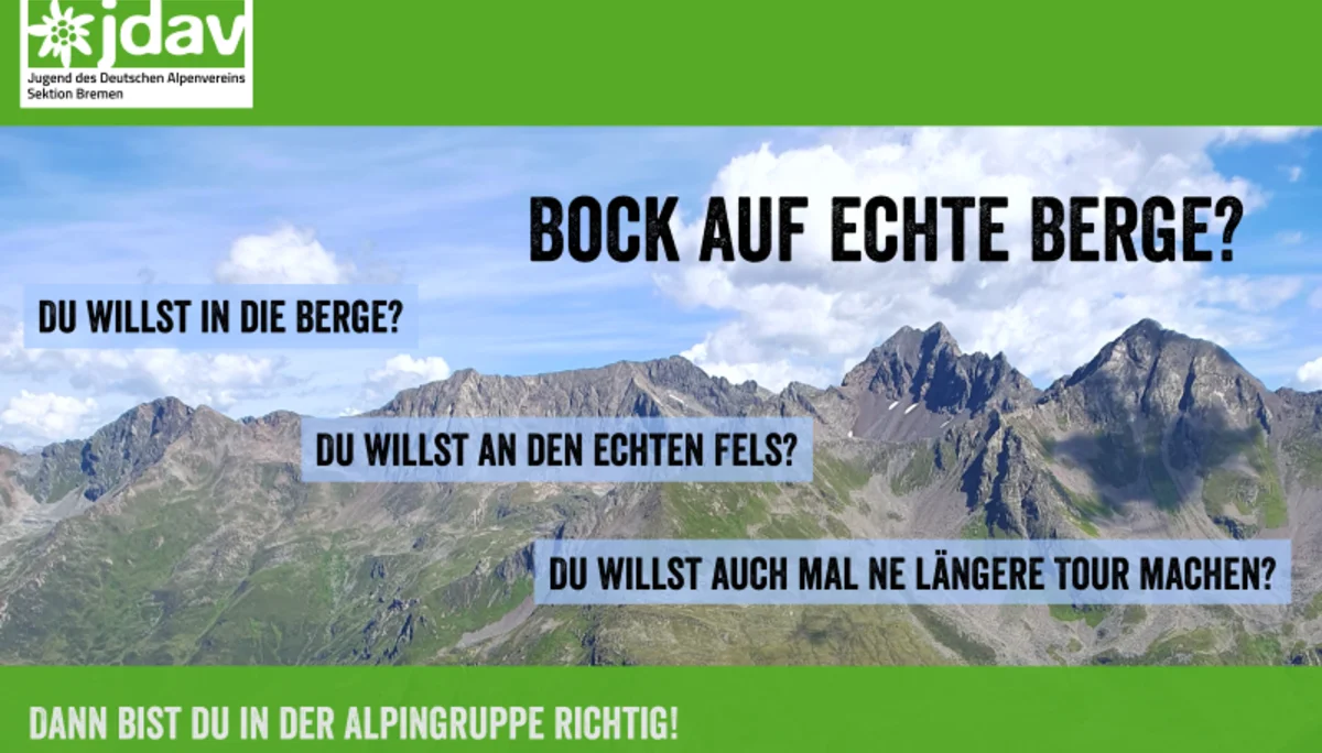 Dann komm in die Alpingruppe | © JDAV Bremen