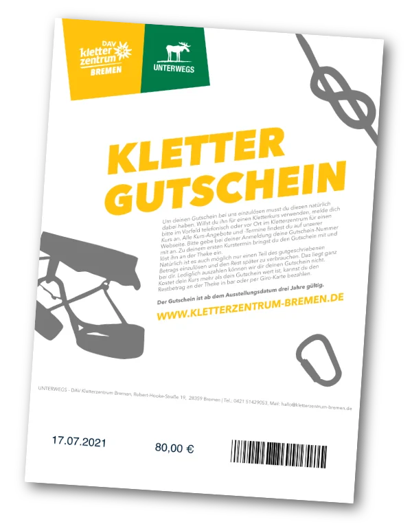 Klettergutschein | © DAV Bremen