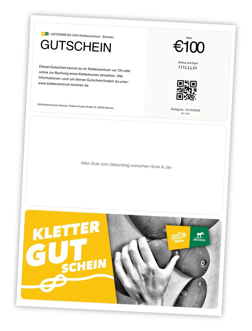 Klettergutschein | © DAV Bremen