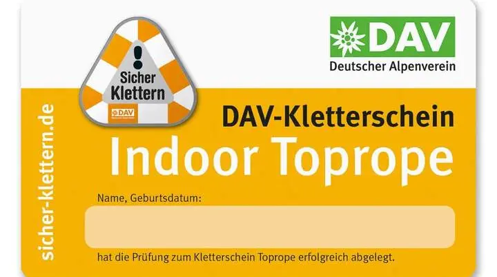 Kletterschein Indoor Toprope | © Deutscher Alpenverein