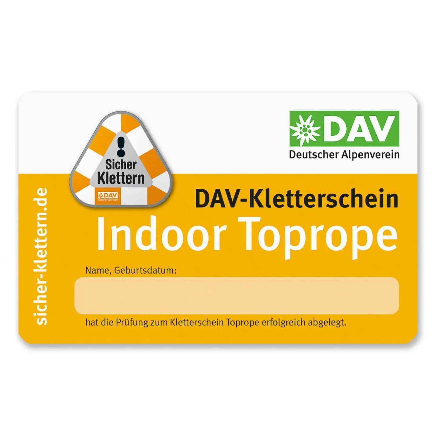 Kletterschein Indoor Toprope | © Deutscher Alpenverein