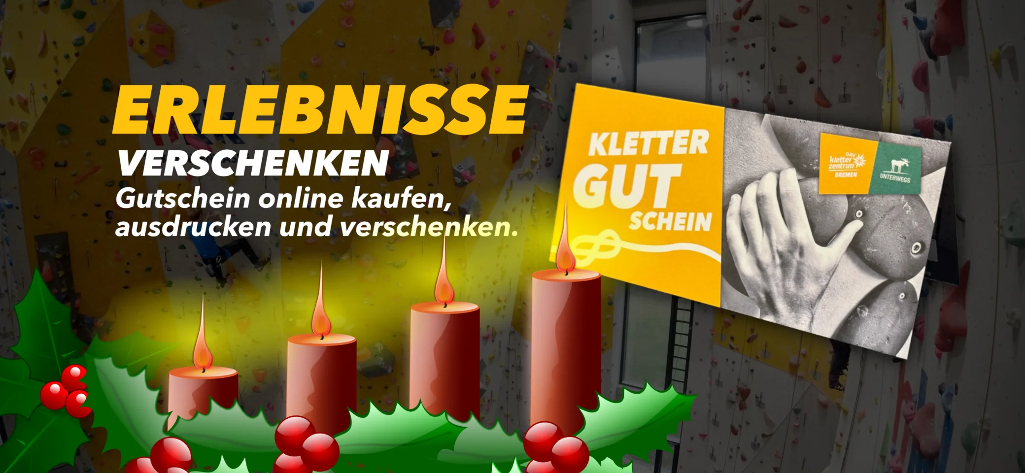 Werbung für Klettergutscheine | © DAV Bremen