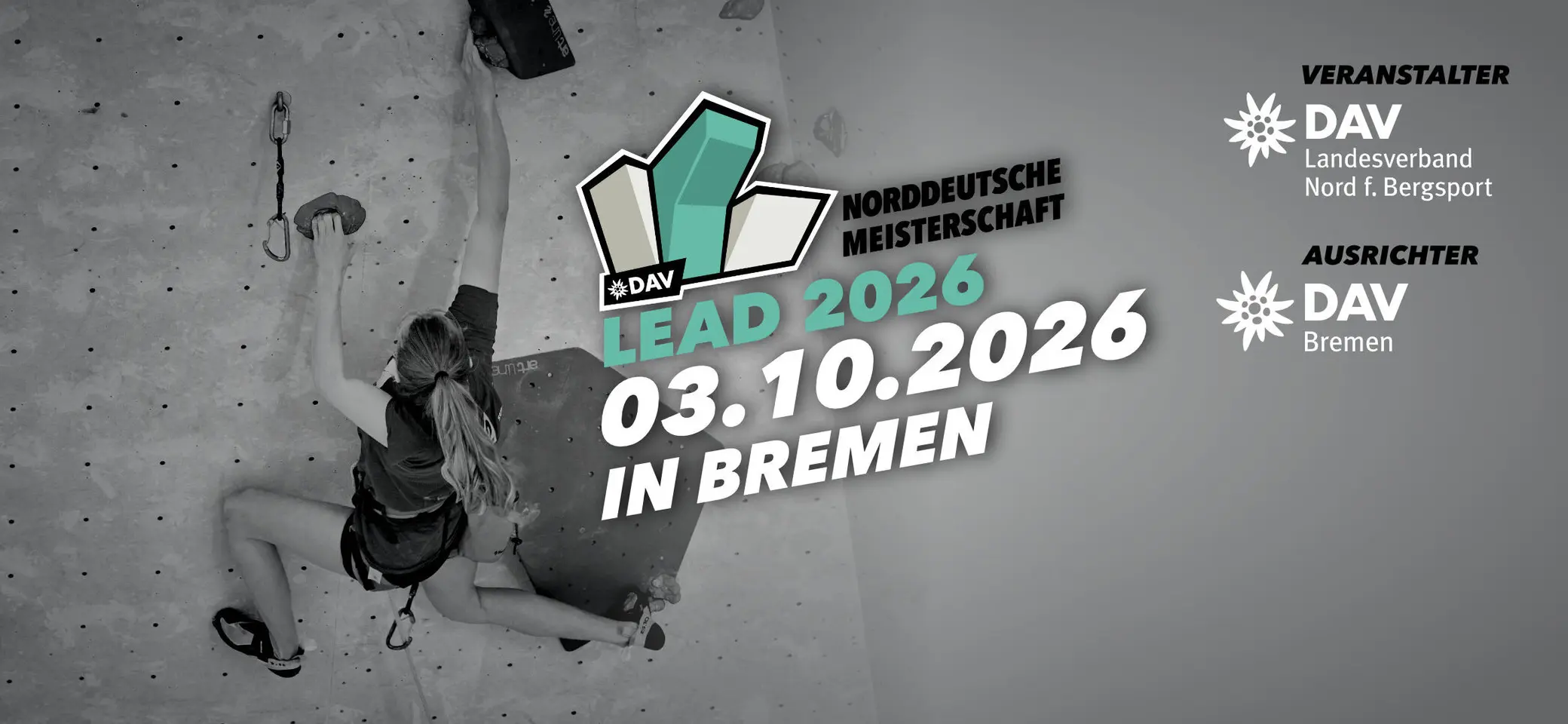 Norddeutsche Meisterschaft Lead in Bremen, 3. Oktober 2026 | © DAV Bremen | Foto: Johannes Wiethölter