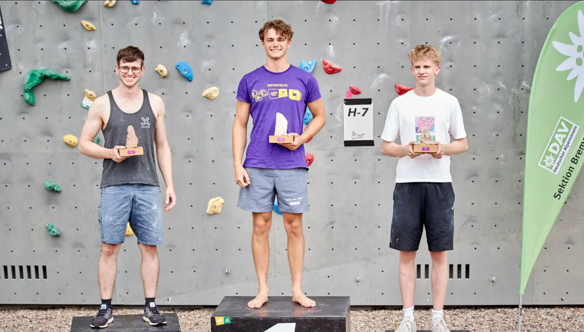 Die Treppchenplätze der Herren bei der Vereinsmeisterschaft 2024 | © DAV Bremen