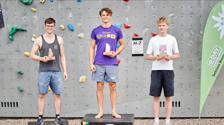 Die Treppchenplätze der Herren bei der Vereinsmeisterschaft 2024 | © DAV Bremen